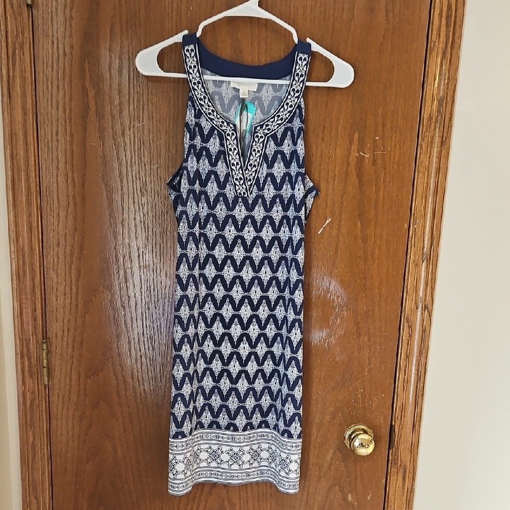 Magnolia Grace Blue and White Embroidered Dress